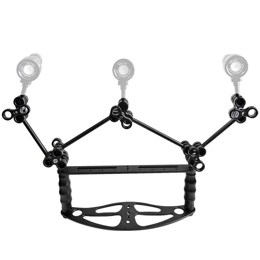 

Handheld Aluminium Alloy Diving Photography Bracket Camera Holder Tray Dual Handle Grip Stabilizer Rig for GoPro Hero 7 6 5 4