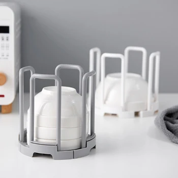 

Creative Dinnerware Bowl Plate Holder Drain Rack Dish Storage Display Stand Drying Shelf Tableware Drainer Rack Kitchen Organize