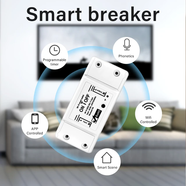 Smart Home House Wifi Wireless Remote Switch Breaker LED Light Controller  Module Home Smart life Tuya APP - AliExpress