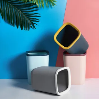 

Creative Kitchen Fashion Waste Bin Without Lid Corner Trash Can Wide Open Garbage Can Plastic Storage Bucket Garbage Bag Holder