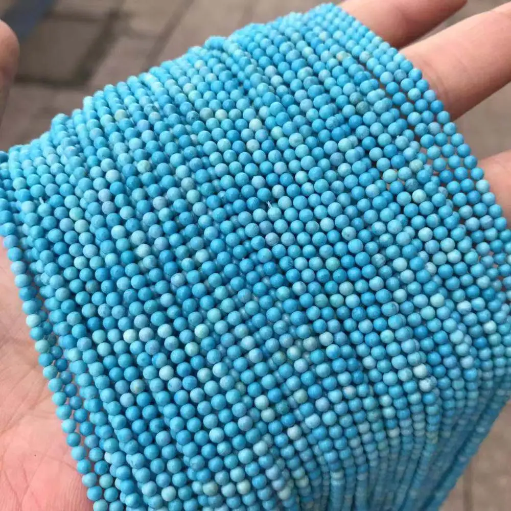 Круглые Бусины Из Натурального бирюза 2 мм маленькие бусины из розового