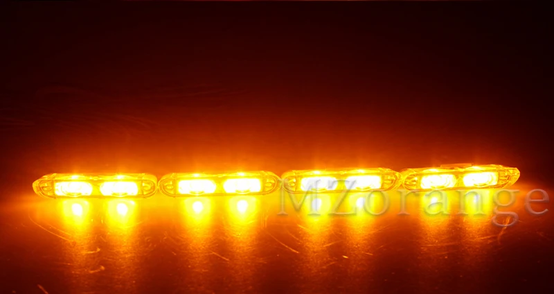 4Yellow 4x2 светодиодный Предупреждение льный светильник, проводной контроллер вспышки, DC 12 В, автомобильный Грузовик, красный и синий мигающий стробоскоп, светодиодный Предупреждение ющий светильник - Цвет: 4Yellow