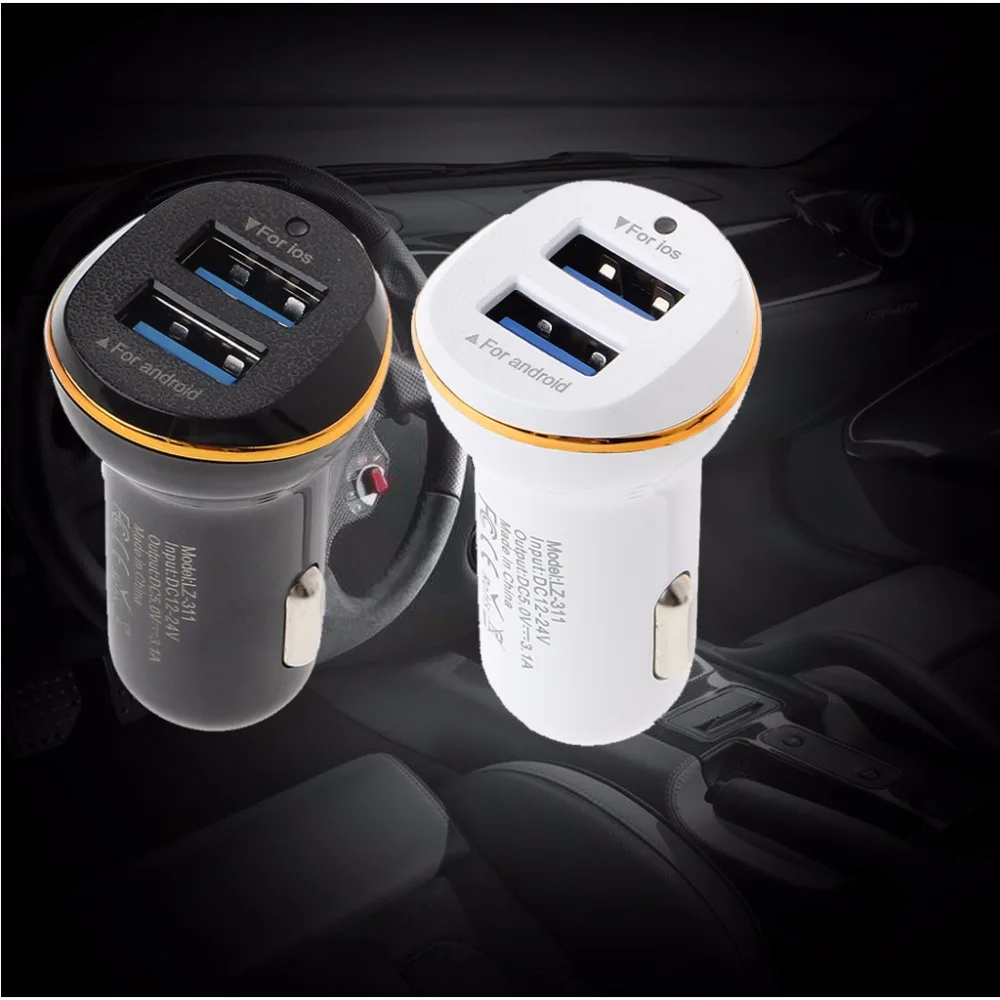 1 шт. 5 в 3,1 а Быстрая зарядка двойной usb-порт светодиодный адаптер для автомобильного зарядного устройства