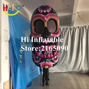 

3 m high parade festival inflatable skull head puppet