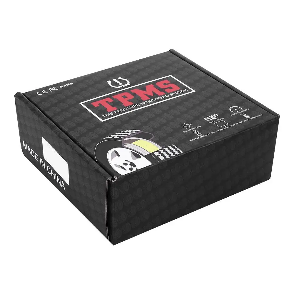 Датчик давления в шинах TPMS 4 шт. датчик прикуривателя Автомобильный контроль давления в шинах цветной ЖК-экран