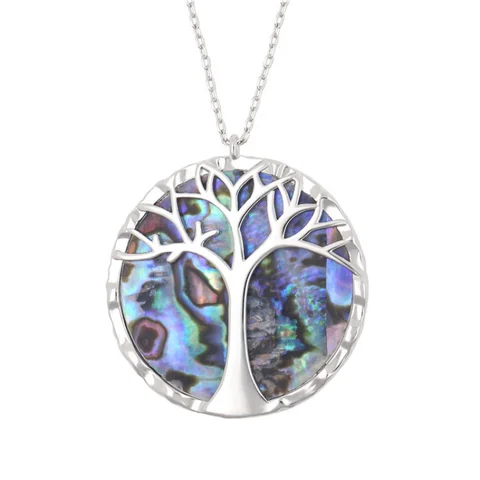 Tree of Life Crystal Necklace Bracelet Earrings Jewelry Set Natural Abalone Shell Necklace Glamour Women Wedding Jewelry