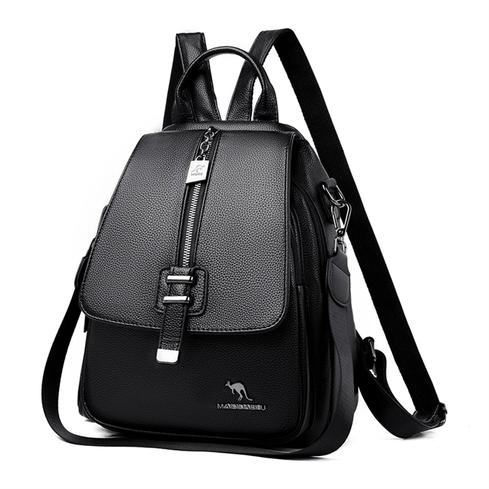 Luxury Designer Women Backpack High Quality Soft Leather Shoulder Bag Fashion School Bags Multifunction Rucksack Top-handle Bag