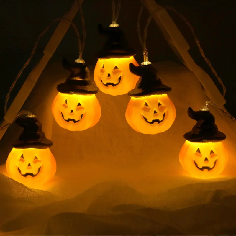 Halloween Pumpkin Stringlight Remote Control Pumpkin Lantern LED Decorative Lights 8 different lighting modes by 3*AA batteries