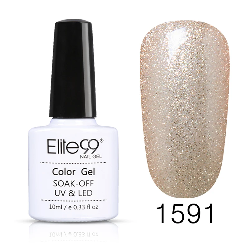 P-G1591 Elite99 Soak Off 10ml Pure Color UV Gel Nail Polish Vernis Semi Permanent Nail UV Polish Hybrid Varnish Nail Art Manicure Nails - Цвет: P-G1591