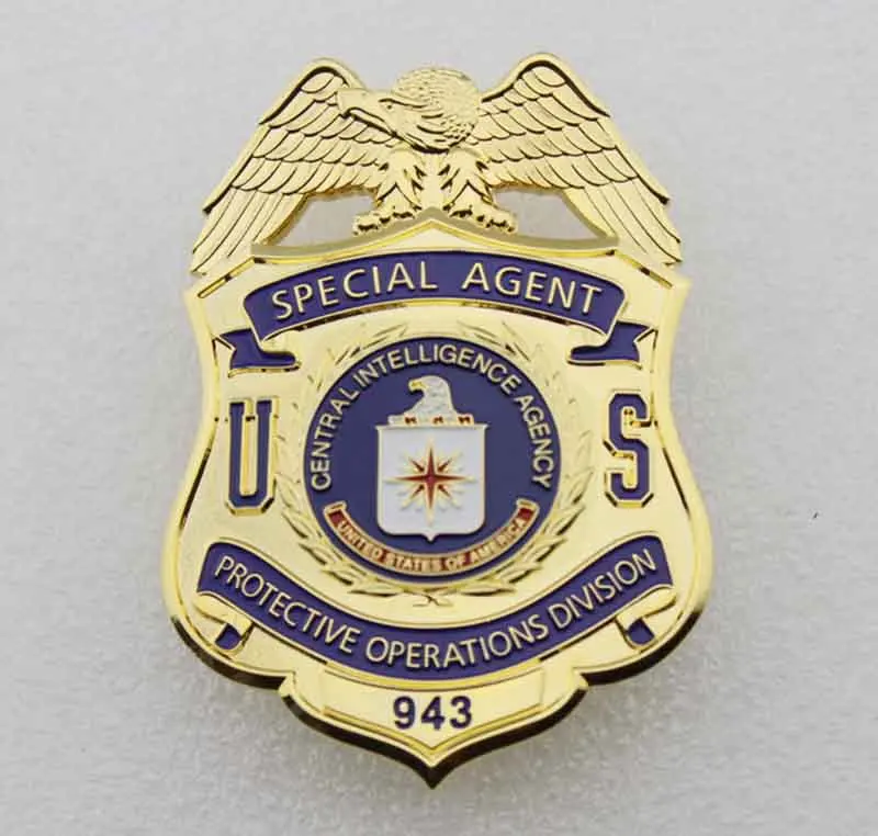 Отдел защитных операций США центральный спецагент 943, Реплика фильм Prop Pin Badg - Цвет: A