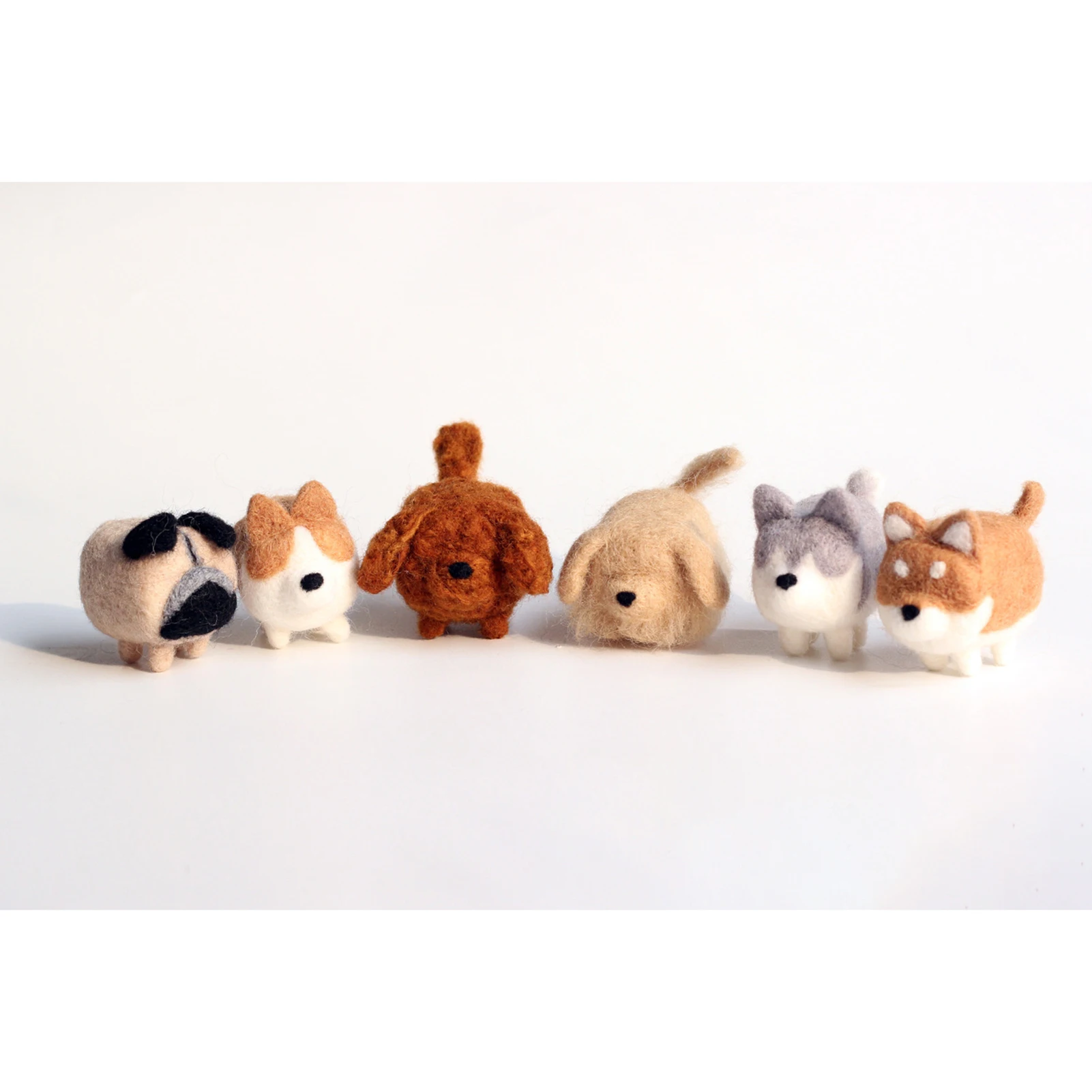 DIY No Faceless Dog Tiger Cat Wool Felt Doll Non-Finished Needle Felting kit Accessories For Kids Felt Poked Children Handmade