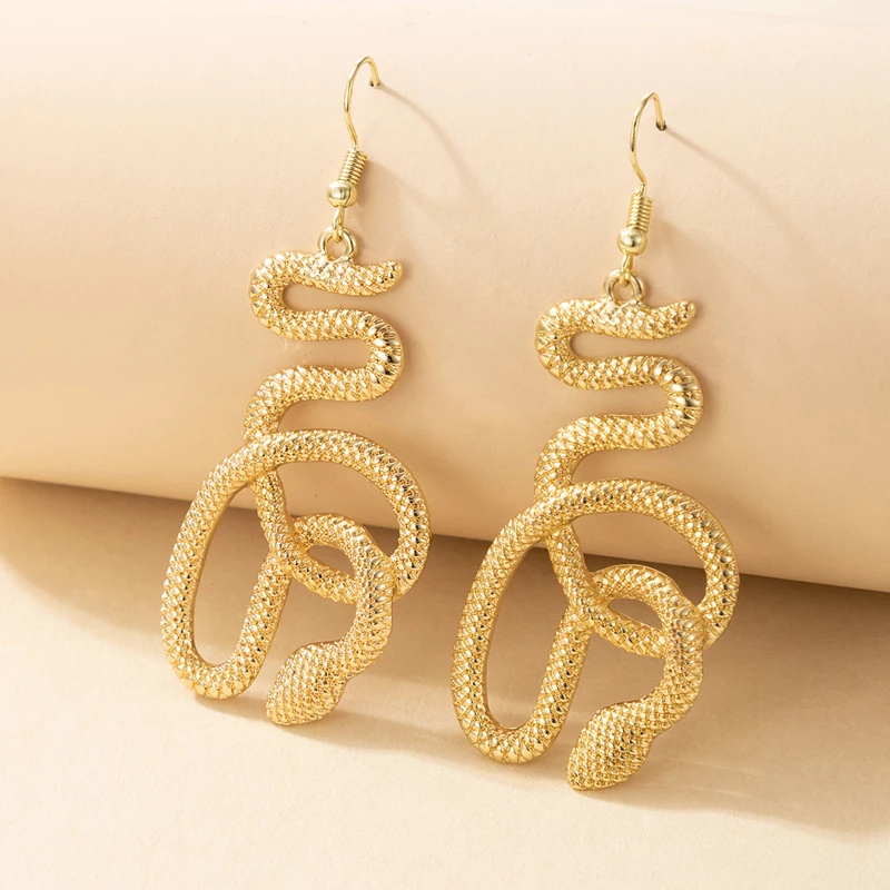 docona Bohemia Snake Animal Drop Dangle Earrings for Women Luxury Geometry Crystal Metal 2021 Female Party Gold Jewelry серьги