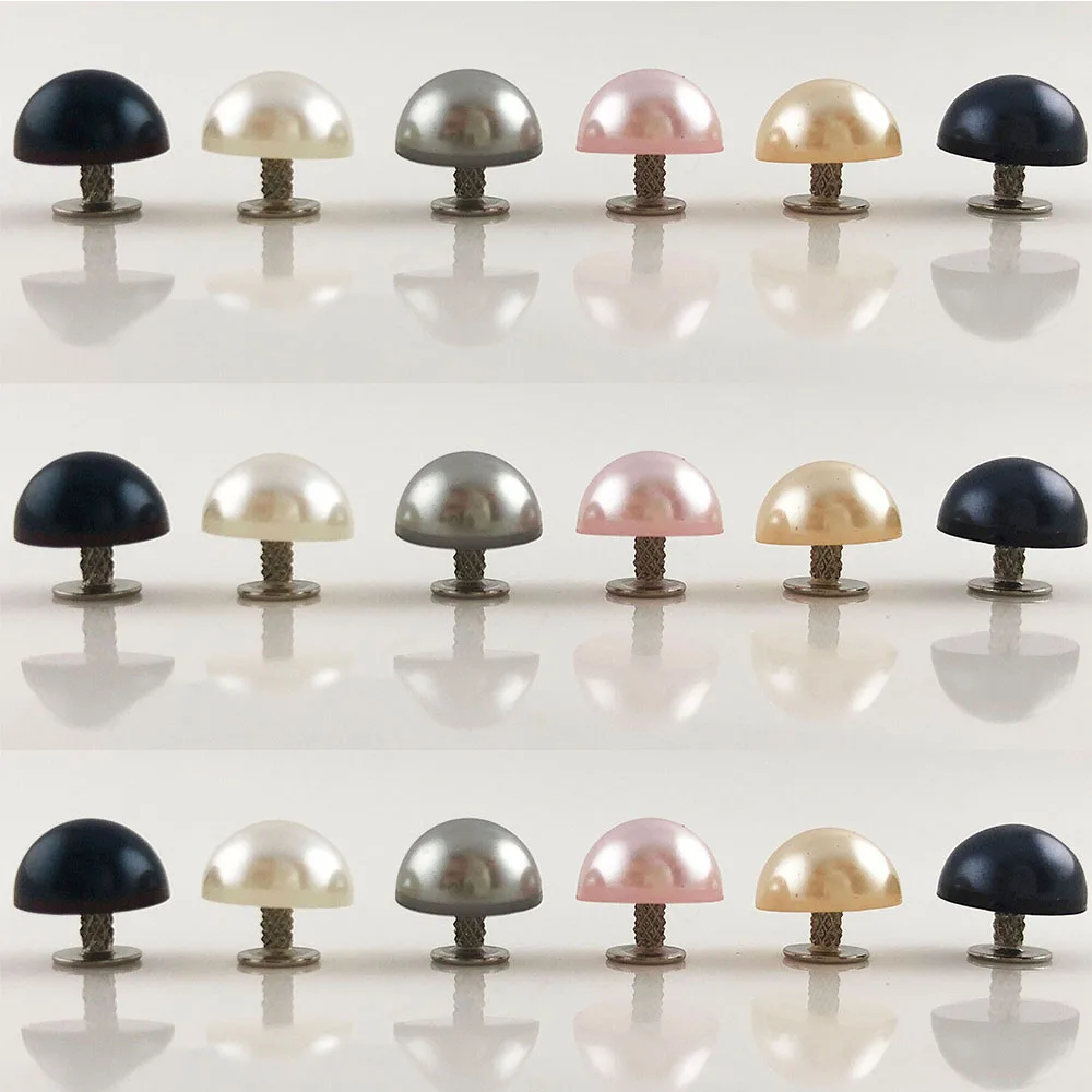 6MM Mixed Color Doranyo 100/200 наборы полукруглый имитация жемчуга заклепки панк-Шпильки Шипы Декор заклепки подходят для ремней Сумки Обувь Одежда сделай сам - Цвет: 6MM Mixed Color