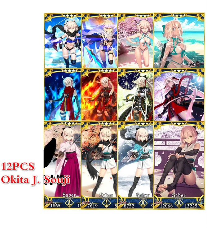 17pcs Okita J Souji Fate/Grand Order FGO Игрушки Хобби Коллекционные игры Коллекция аниме-открытки - Цвет: 17pcs Okita J Souji