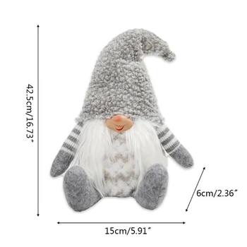

Christmas Elf Decoration Handmade Plush Sitting Gnome Swedish Tomte Toy Ornament 67JB