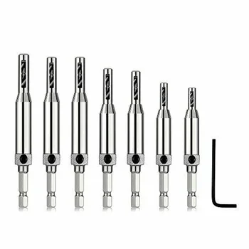 

7 PCS DOOR LOCK & HINGE DRILL BIT SET SELF CENTERING PILOT HOLE PROFFESIONAL