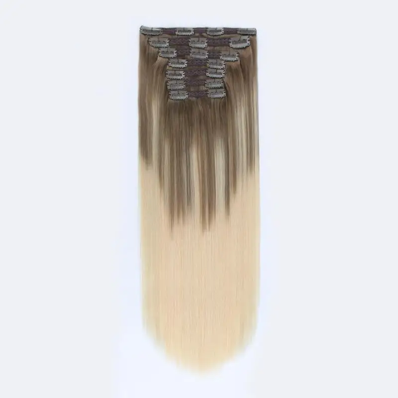 Kayla Hair Clips In Brazilian Human Hair Straight Clip In Extensions 7 Pieces And 120g/Set Natural Color Remy