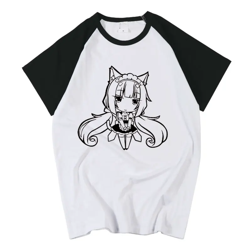 NEKOPARA chocolat Ванильная футболка для косплея, футболка в стиле аниме, модные мужские и женские хлопковые топы для студентов, новые футболки с коротким рукавом