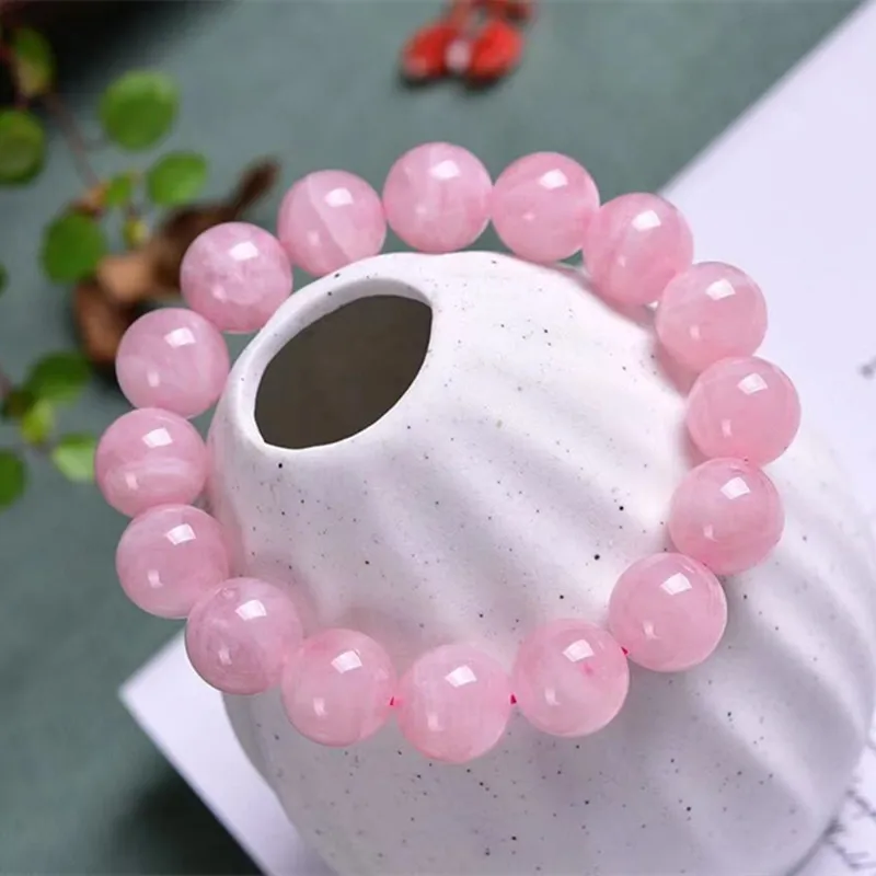 

AAA Natural Jewelry Pink Crystal Rose Quartz Bracelet Women Gemstone Chakras Bead Handmade Lover Gifts