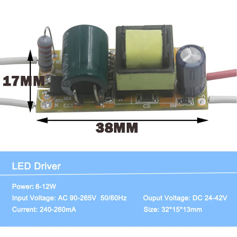 1-36 Вт вход AC90-265V источник питания постоянное освещение трансформаторы светодиодные лампы Драйвер Светодиодный драйвер для светодиодных ламп - Цвет: 8 to 12 Watt