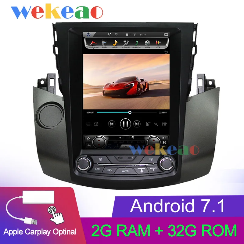 Android Car Radio Wekeao вертикальный экран Tesla стиль 10,4 ''Android 8,1 Автомобильная Радио gps навигация для Toyota Rav4 DVD Автомобильный плеер 2006-2012 wifi 4G - Цвет: Android Car Radio