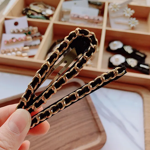 2pc chain Hair Claw Clips for Women Hair Barrette Hairpin Crab Headband Hair Claws for girls Hair Accessories Headwear Ornament 2pc