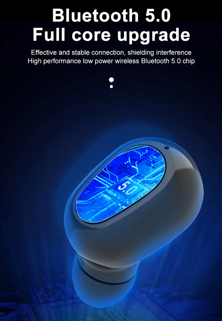Беспроводные наушники Bluetooth 5,0, наушники, мини TWS, Спортивная стереогарнитура с микрофоном, шумоподавление, зарядная коробка