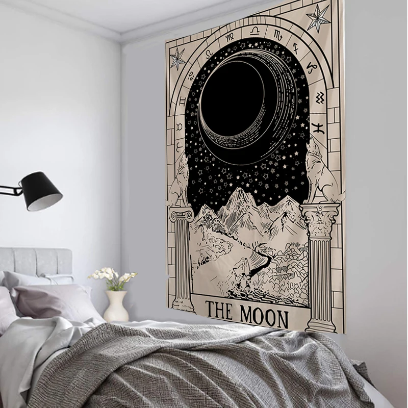 Tapiz de Tarot para colgar en la pared, colcha de adivinación, estera de playa