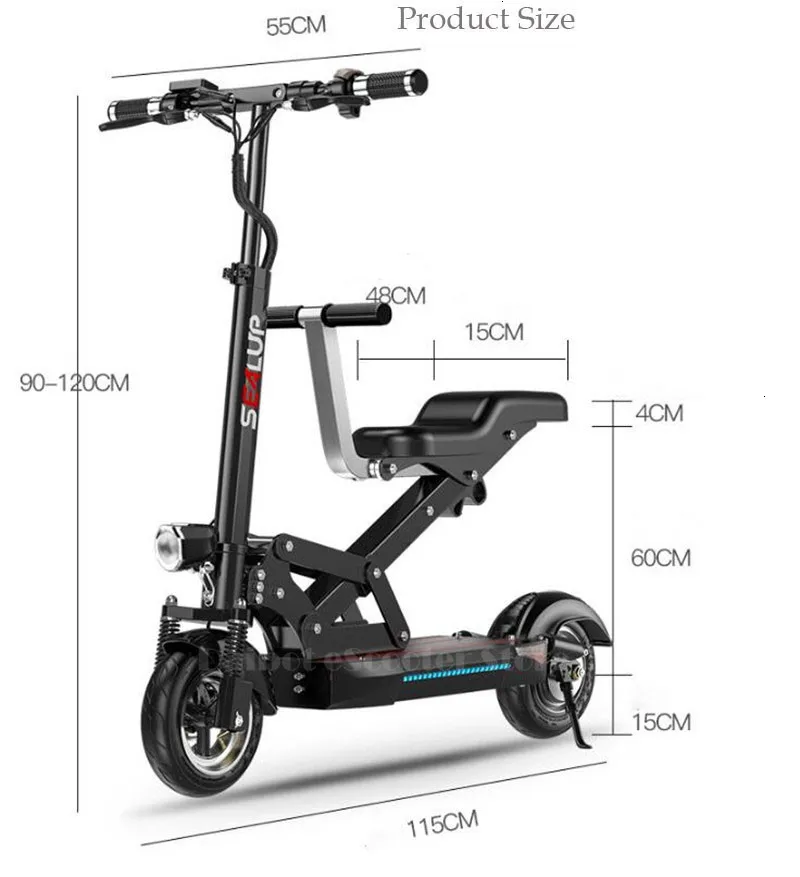 Electric Scooter Adults With Seat Electric Scooters With Suspension System 10 Inch 500W 48V Portable Foldable Electric Scooter  (5)