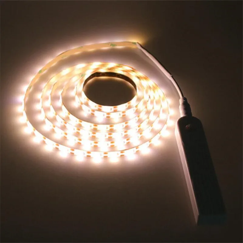 

Flexible LED Strip with Pir Motion Sensor LED Under Cabinet Lighting Closet Light Cold White/Warm White for Bed Stairs Wardrobe