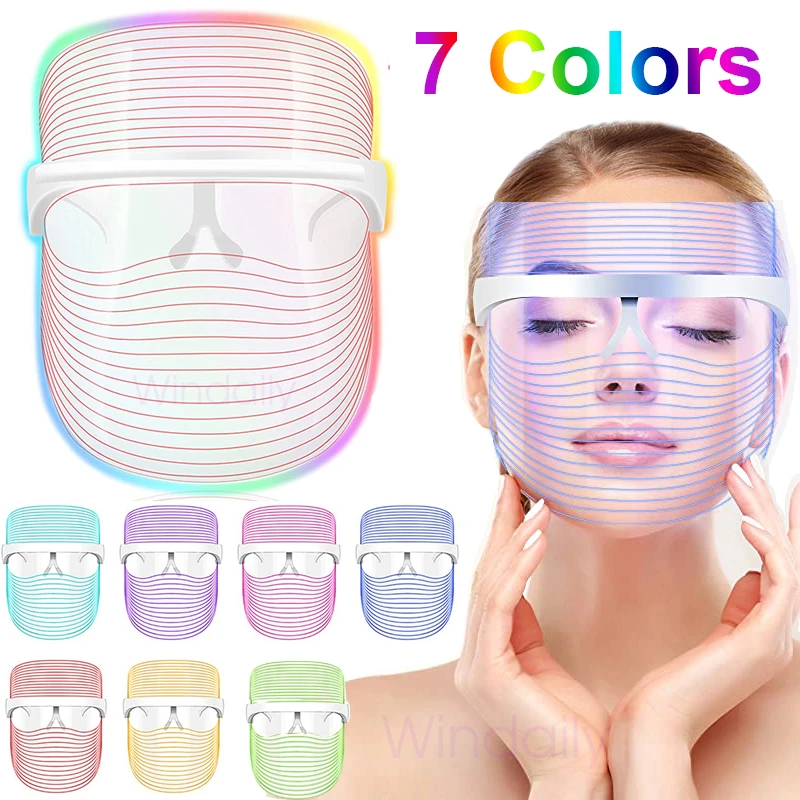 7 Colors LED Light Therapy Facial Mask Photon Anti Aging Anti Wrinkle