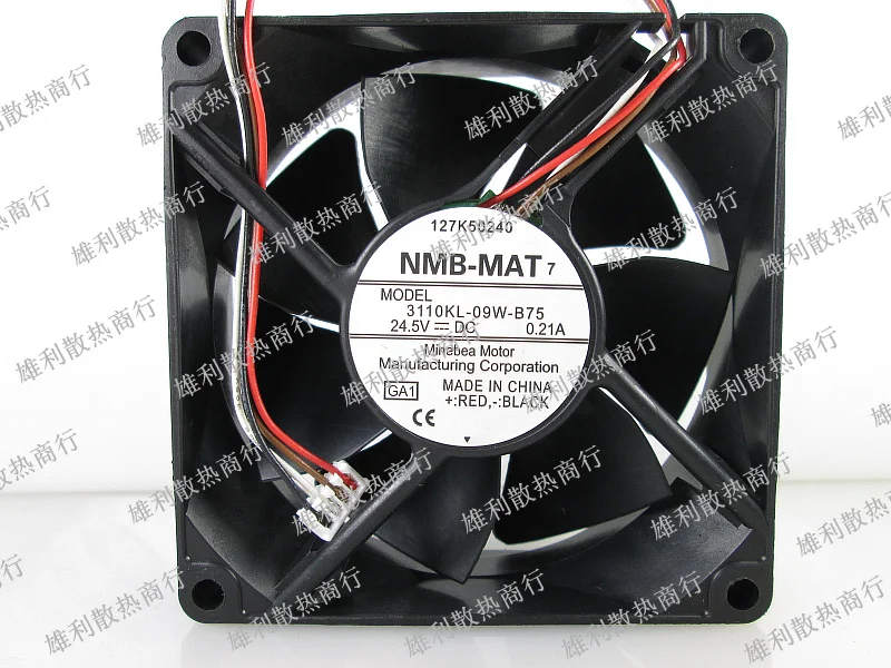 

1PCS NEW 3110KL-09W-B75 24.5V 0.21A 8CM 8025 4wire Motor protection cooling fan Original