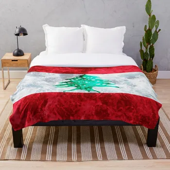 

Flag of Lebanon Ocean Waves Throw Blanket Soft Sherpa Blanket Bed Sheet Single Knee Blanket Office Nap Blanket