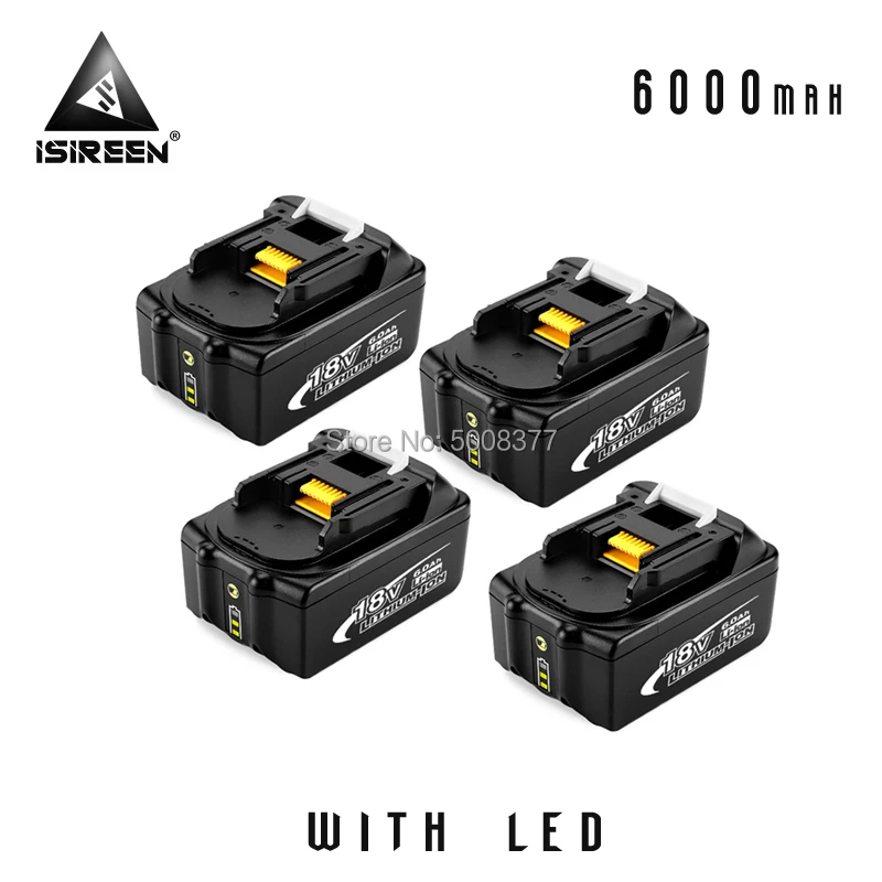 

6000mAh Li-ion Battery Packs BL1860 Replacement for Makita 18V BL1830 BL1840 BL1850 LXT400 Power Tool Rechargeable Battery