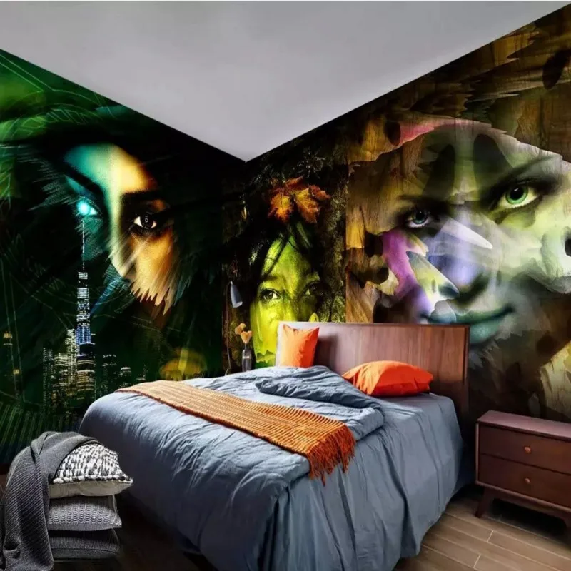 

Dropship Custom Senior Mural Graffiti Sexy Beauty Colorful Figure Photo Mural Bedroom Study Studio Background Wall Wall Paper