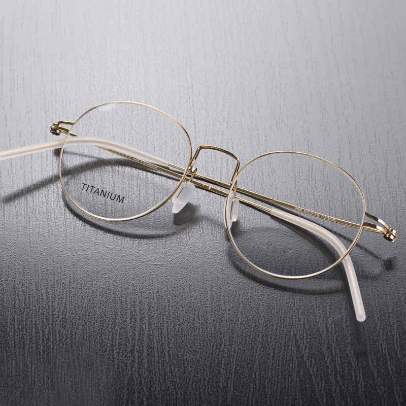 Denmark Brand Lightweight Titanium Eyewear Retro Round Glasses Frame