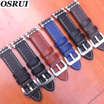 

Strap For Apple Watch Band Series 5 4 3 2 1 Leather Wathband Bracelet Belt Correa Iwatch 44mm 40mm 42mm 38mm Accessories