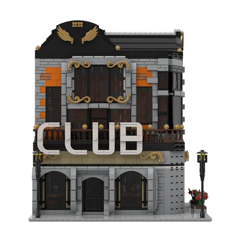 Buildmoc город улица вид Старый клуб набор моделей эксперт создатель модульные блоки