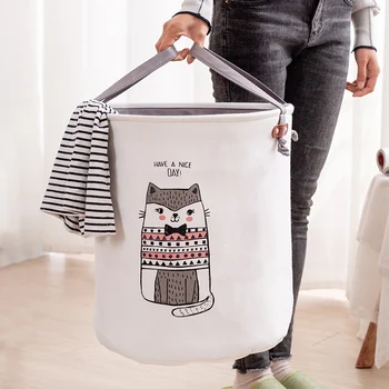 

EVA Folding Laundry Basket Cartoon Canvas Dirty Clothes storage Basket kid Toys organizers sundries storage box Home decoration