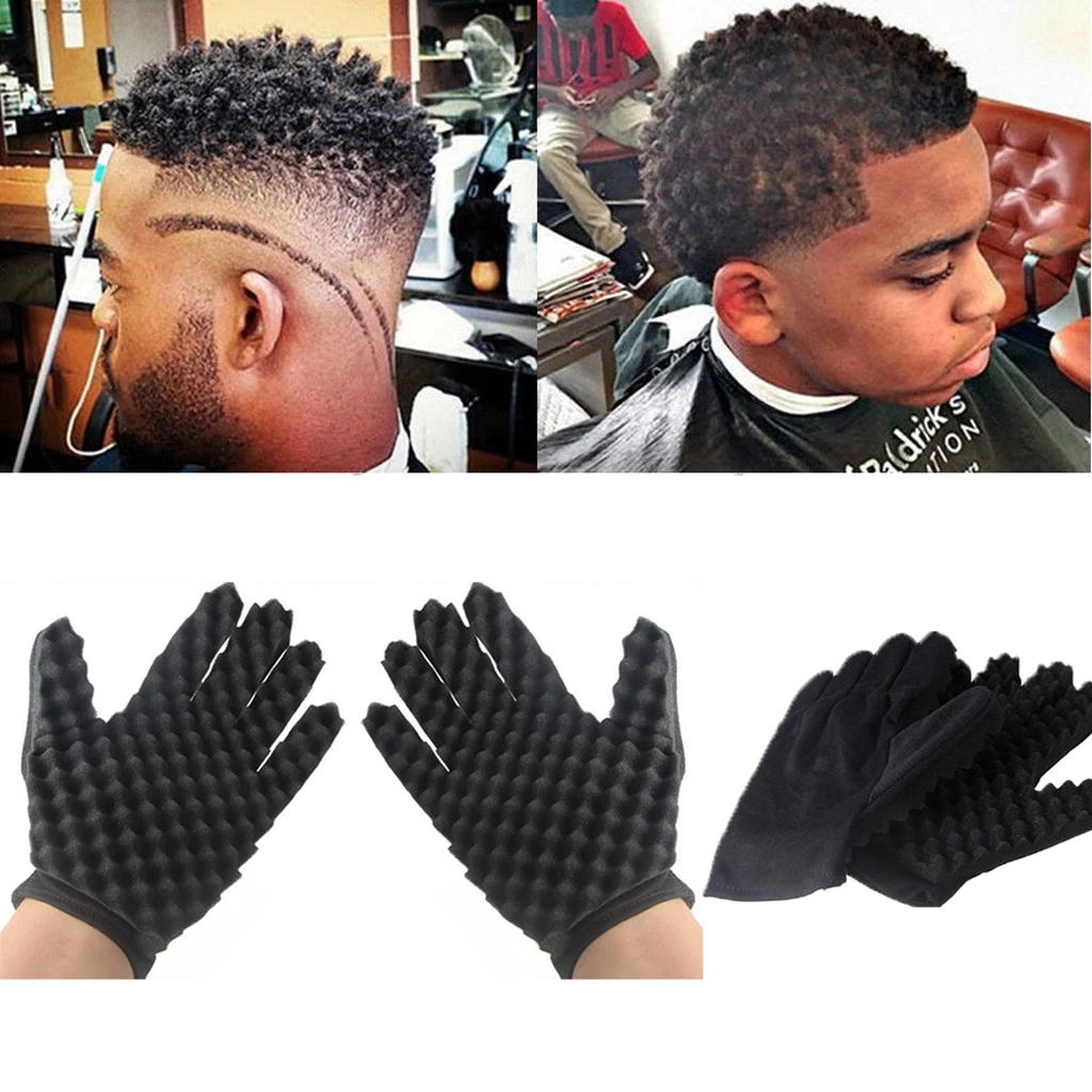 Парикмахерская Кисть для волос Губка перчатка Блокировка афро Curl Twist Dreads катушка волна косы перчатка для парикмахерской