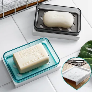

Double Layer Soap Box Sink Shelf Soap Sponge Drain Rack Bathroom Simple Soap Holder Creative Household Draining Tool Shower