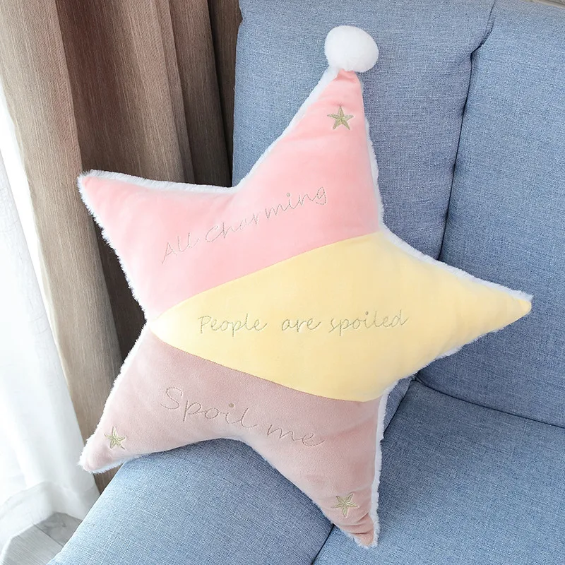 45cm Pink Скандинавский ветер девушка сердце пять звезд сшивание диван Подушка подголовник Подушка спинка спальня подушка для офисного кресла - Цвет: 45cm Pink