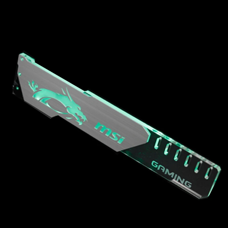 Silver MSI 4PIN Кронштейн для видеокарты, поддержка VGA, рамка для GPU, держатель ROG 12 V, 4 pin, RGB/5 V, 3 pin, ARGB, ASUS, AURA, SYNC, алюминий+ акрил, Новое поступление - Цвет лезвия: Silver MSI 4PIN