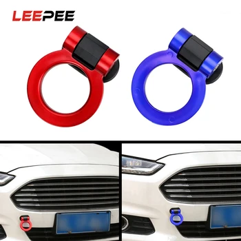 

LEEPEE For Decoration Car Auto Rear Front Trailer Hook Simulation Racing Ring Car Stickers Vehicle Towing Hook Decor Car Styling