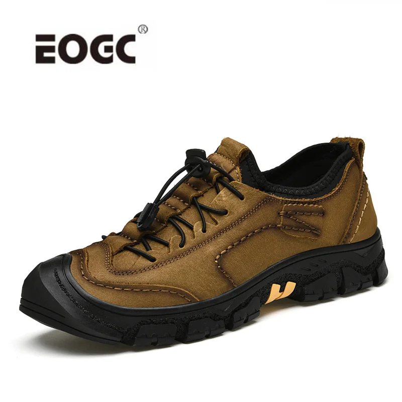 

Natural Leather Boots Men Top Quality Outdoor Ankle Boots Shoes Plus Size Comfort Autumn Non Slip Lace-up Walking Shoes Men