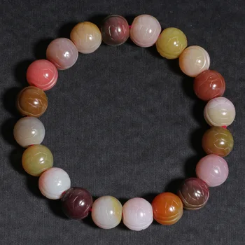 

Natural Old Material Salt Source Agate Double Tortoise Back Bead Colorful South Red Hand String Men And Women Fund Crystal