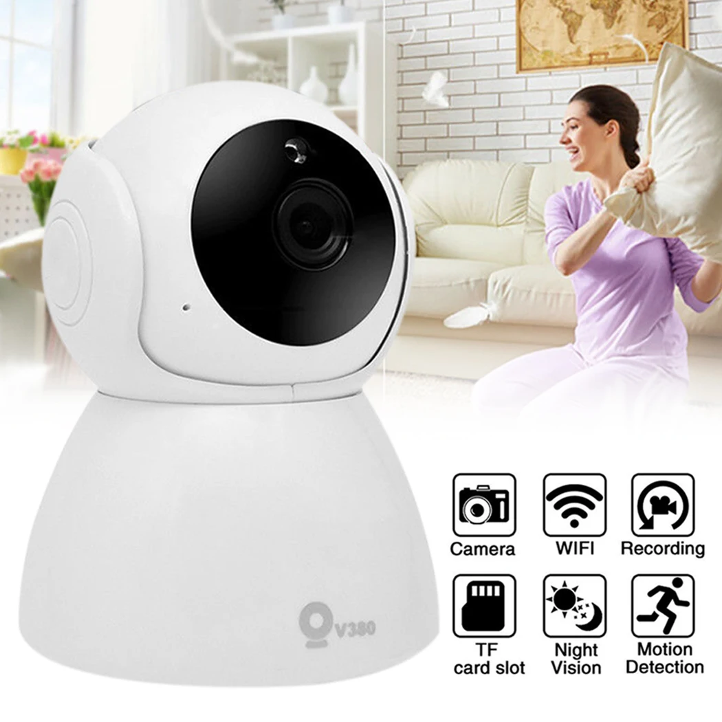 

WIFI Wireless IP Camera CCTV Home Security Cam Micro SD Slot Night Vision Infrared Video Recorder Surveillance Baby Petmonitor