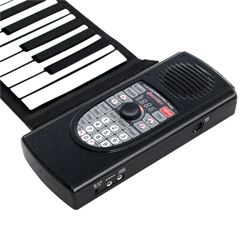 Abzb-рулон пианино 88 клавиш Гибкая клавиатура Портативный Силиконовый перезаряжаемый Электрический пианино встроенный аккумулятор и динамик