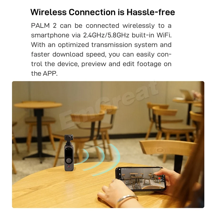 FIMI PALM 2 3-Axis Handheld Gimbal Camera Stabilizer 128° Wide Angle FPV 4K 100Mbps WiFi 308 Min Noise Reduction MIC Smart Track FIMI PALM 2 3-Axis Handheld Gimbal Camera Stabilizer 128° Wide Angle FPV 4K 100Mbps WiFi 308 Min Noise Reduction MIC Smart Track