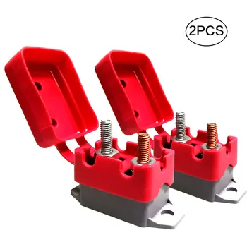 

2Pcs DC 12V - 24V Automatic Reset Circuit Breaker Fuse Stud Bolt Type 1 with Cover Stud Bolt for Automotive and More